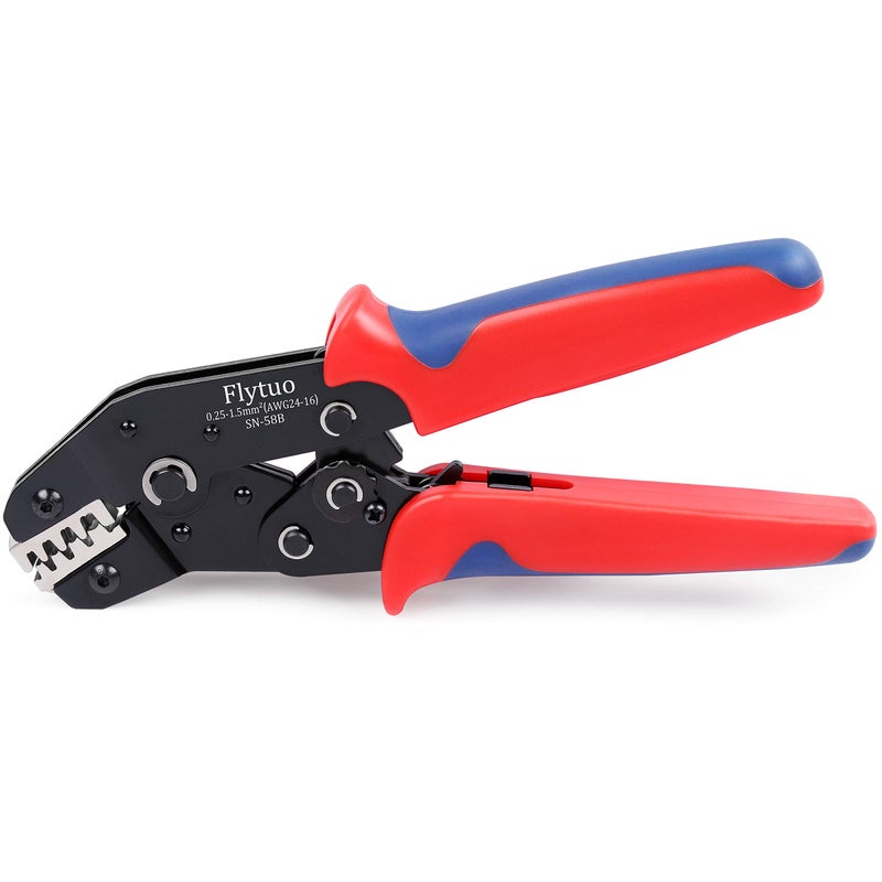 Flytuo Wire Crimping Tool for AWG24-16 (0.25-1.5mmÂ²) and Terminal Crimping Tool Works for Dupont Wire EPS,SATA,PINS MOLEX,JST Terminals - Image 1
